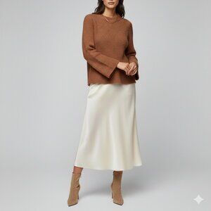 BNWT Kaffe Clothing Sweater Women M Apple Butter Melange Kanitana Knit Wool Blen